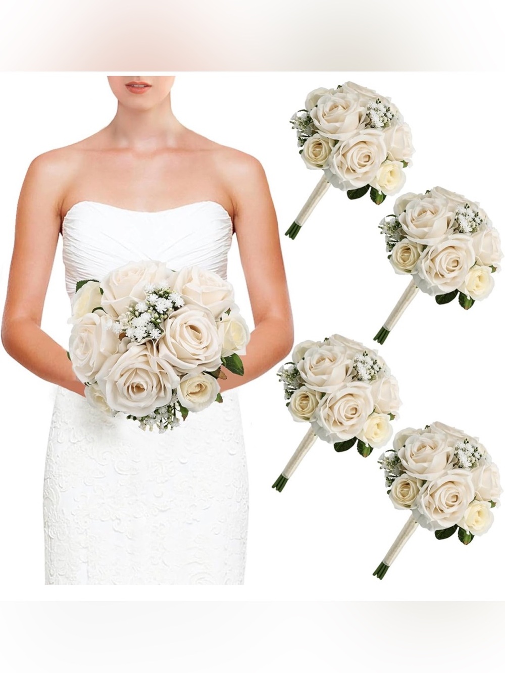 Bridal Ivory Rose Bouquet - Classic Wedding Bouquet